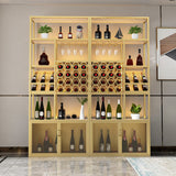 Rack de vin debout contemporain en or avec rack en verre-a