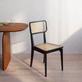 Modern Black Dining Chair Rattan Ash Dining Chair