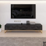 Nordic White TV Stand 3D Embossed Surface Media Console 3 Drawers in Small-Richsoul-Furniture,Living Room Furniture,TV Stands