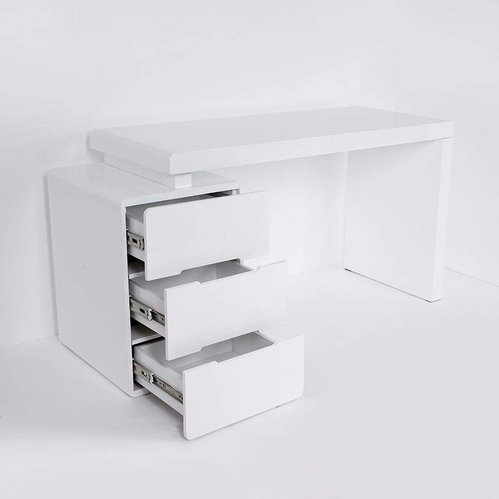 47" White 3-Drawer Writing Desk with Storage Cabinet for Office-Desks,Furniture,Office Furniture