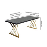 47" Modern White Rectangular Home Office Desk with Pine Wood Table Top & Gold Frame-Desks,Furniture,Office Furniture