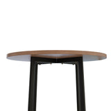 Juego de mesa de comedor anidada pequeña redonda de madera de 40" para 4 sillas tapizadas en gris