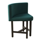 4つの緑の布張りの椅子に向けて40 "丸い木製ネスティングダイニングテーブルセット