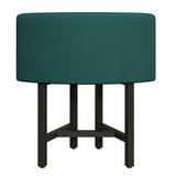 Juego de mesa de comedor anidada redonda de madera de 40" para 4 sillas tapizadas en verde