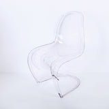 Modern Transparent Crystal Clear Acrylic S-shaped Dining Chair