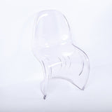 Modern Transparent Crystal Clear Acrylic S-shaped Dining Chair