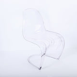 Modern Transparent Crystal Clear Acrylic S-shaped Dining Chair