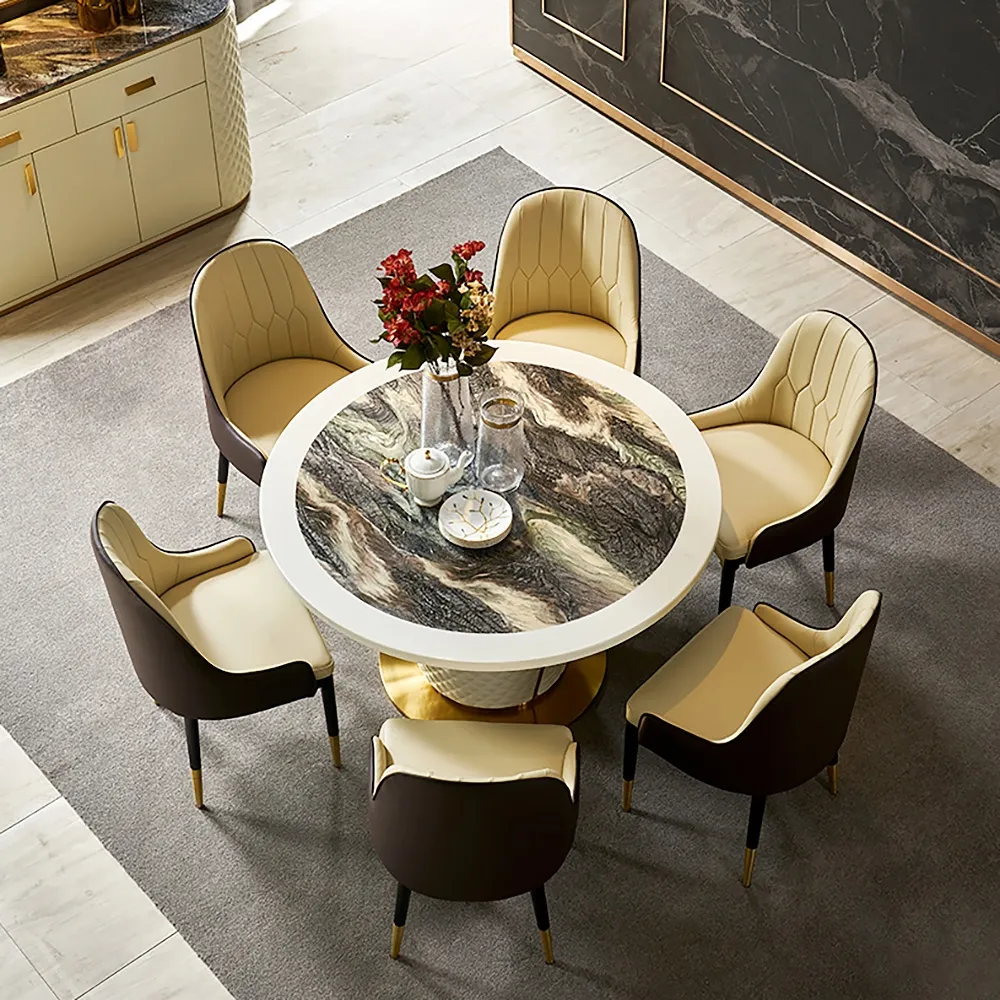 Mesa de comedor de cristal de 71 pulgadas, mesa de comedor para el hogar  para 6-8 personas, mesa de cocina y comedor de gran tamaño con parte  superior