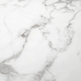 Weißer moderner runder Marmor-Esstisch mit Edelstahlbasis