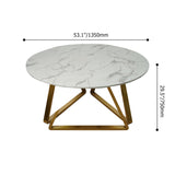 White Modern Round Marble Dining Table with Stainless Steel Base