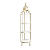 Modern Bird Cage Shaped Plant Flower Stand Bathroom Storage Tower Gold Bookcase-Bookcases &amp; Bookshelves,Furniture,Office Furniture