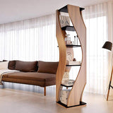 5-Tier Geometric Tall Bookshelf Curved Shape Bookcase