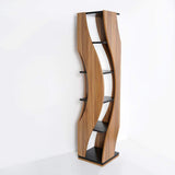 5-Tier Geometric Tall Bookshelf Curved Shape Bookcase-Bookcases &amp; Bookshelves,Furniture,Office Furniture