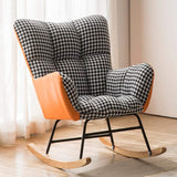 Modern Accent Chair Tufted Upholstered Rocking Chair with PU Leather and Cotton & Linen-Richsoul-Chairs &amp; Recliners,Furniture,Living Room Furniture