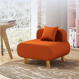 Modern Orange Accent Chair with Cotton & Linen Upholstered and Pillow Included-Richsoul-Chairs &amp; Recliners,Furniture,Living Room Furniture