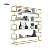 70.9" Modern Freestanding Etagere Bookshelf in Gold & White-Bookcases &amp; Bookshelves,Furniture,Office Furniture