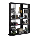 78" Contemporary Etagere Bookshelf Display Shelving in Steel-Bookcases &amp; Bookshelves,Furniture,Office Furniture
