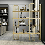 Modern Storage Standing Etagere Bookshelf 4 Tiers in Gold-Bookcases &amp; Bookshelves,Furniture,Office Furniture