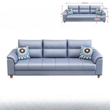 74" Blue Full Sleeper Convertible Sofa with Storage & Pockets