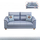 74" Blue Full Sleeper Convertible Sofa with Storage & Pockets