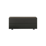 61 cm moderner, minimalistischer, schwarzer Schlafzimmer-Nachttisch mit 2 Schubladen