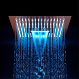 Pièdes de douche de 16 "Plafond carré 3 Fonction 304 Pays de douche LED de salle de bain en acier inoxydable