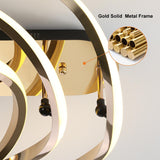 モダン ゴールド LED ジオメトリック セミ フラッシュ マウント ライト ウェーブ デザイン メタル