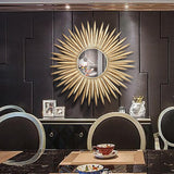 Arte de la decoración del espejo de la pared del metal del sol del oro creativo de lujo
