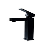 Vland Modern Single Handle 1-Hole Deck-Mount Matte Black Square Sink Faucet