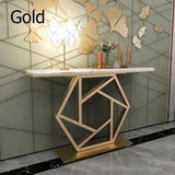 47.2" 長方形のゴールド コンソール テーブル マーブル トップ玄関テーブル
