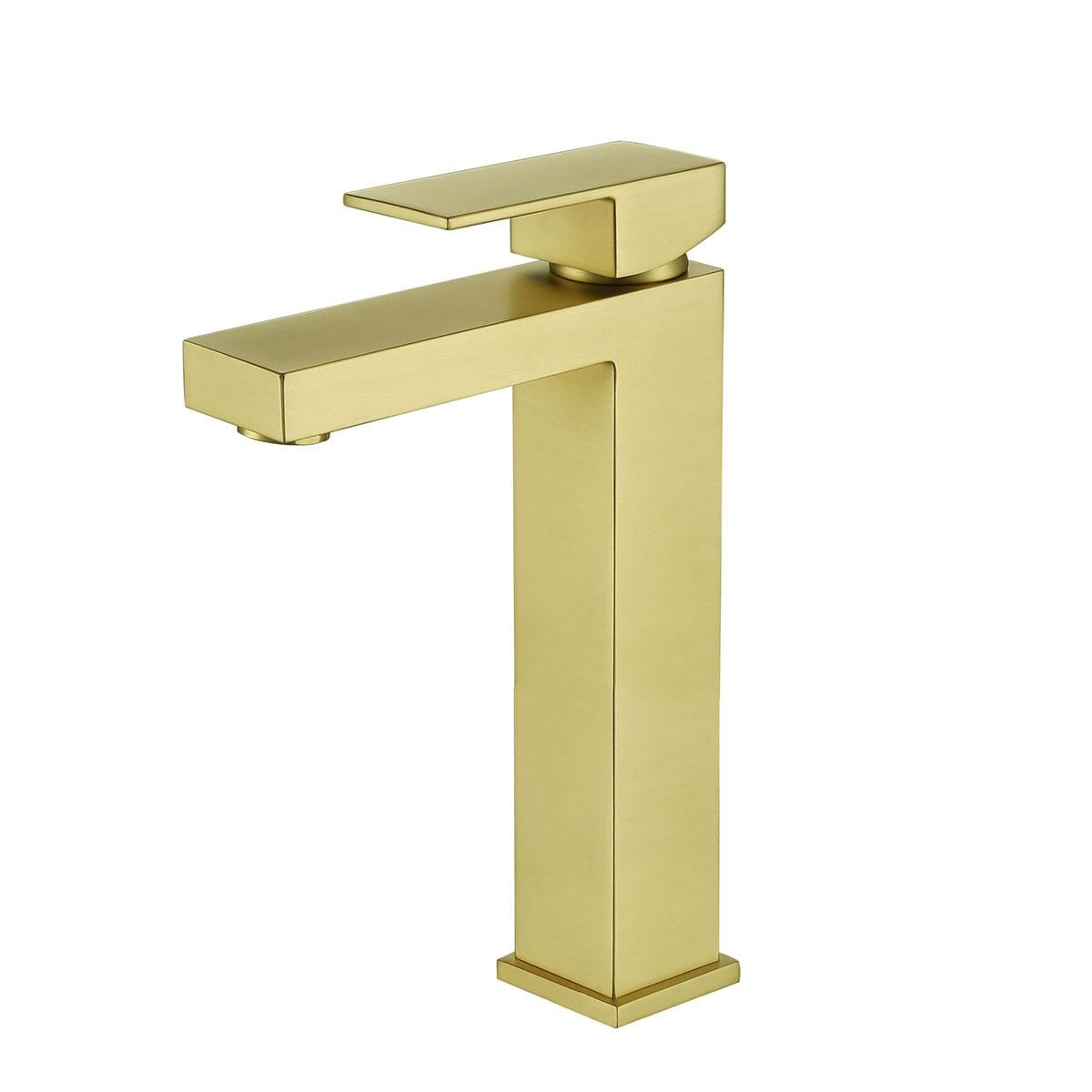 Stylish Luxury Single Handle One Hole Brass Bathroom Vessel Sink Faucet