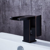 Jess Modern LED Waterfall Single Handle Brass Faucet Single Hole for Bathroom Sinks Antique Black