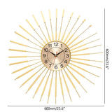 Reloj de pared dorado de gran tamaño moderno de 24 "con marco de metal de forma helicoidal