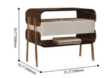 Table de chevet marron éclairée moderne avec station de charge sans fil table de chevet acrylique