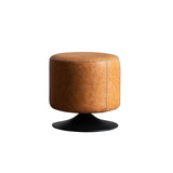Tabouret pivotant moderne chaise de vanité ronde brune avec base en métal pour chambre