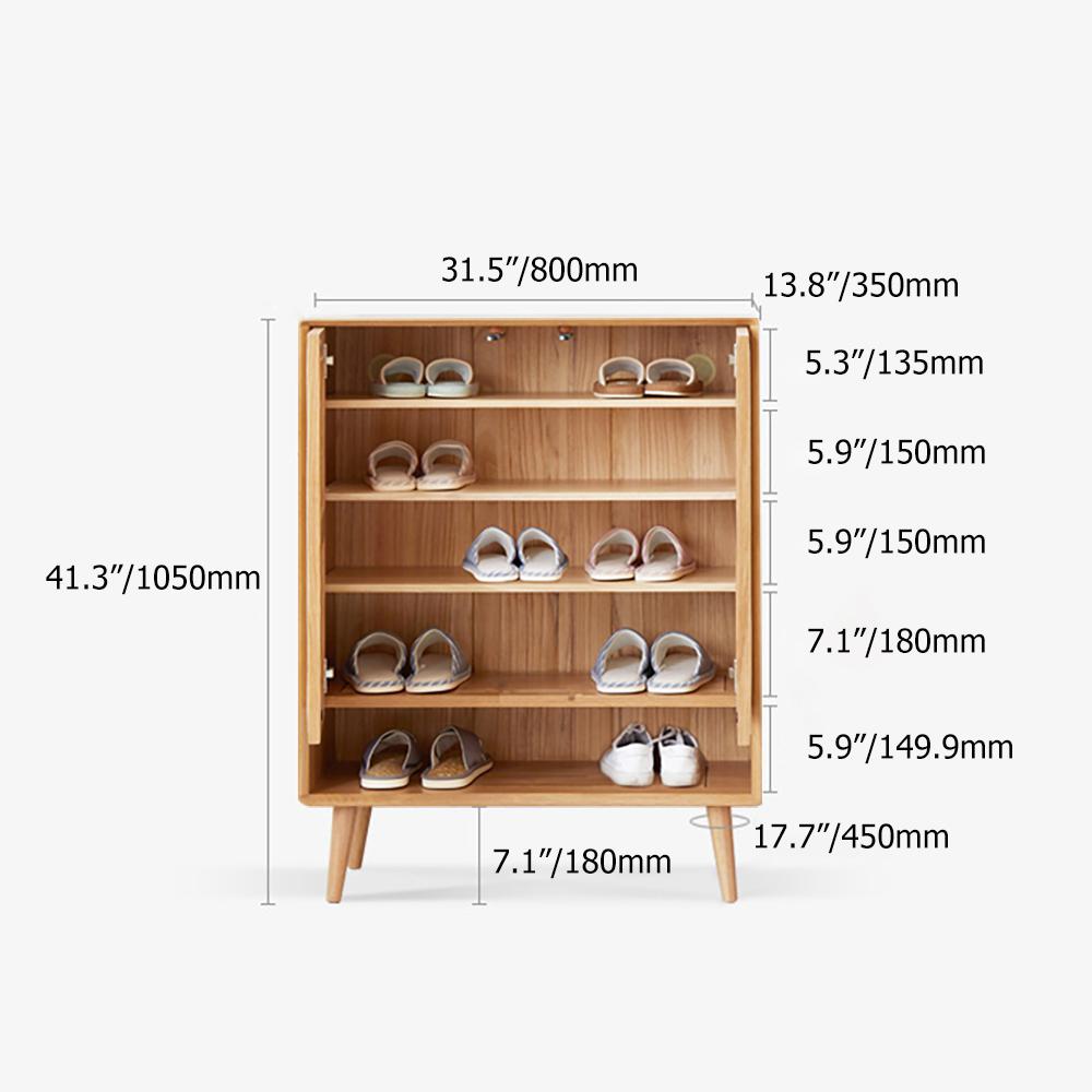 Walnut Upholstered Shoe Storage Cabinet with Door & Shelf Entryway Shoe  Storage Bench-Wehomz