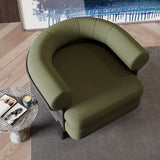 Chaise d'accent rembourrée boucle vert moderne avec dos rond