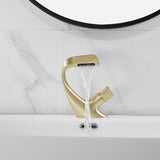 Robinet de lavabo de salle de bain en cascade de salle de bain en cascade de salle de bain 1 trous créative contemporaine