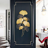 21,7 "x 43,3" Metall Gold Ginko Leaf Moderne Wanddekoration für Zuhause