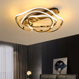 MORD MORD LED Géométrique Semi Flush Mount Light Design Wavy Design Metal