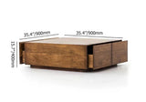 4つの引出しが付いているミニマリストの正方形のコーヒー テーブルの貯蔵の木製の台座のコーヒー テーブル