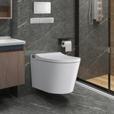 Elongated One-Piece Wall Mounted Automatic Toilet with In-Wall Tank & Carrier System