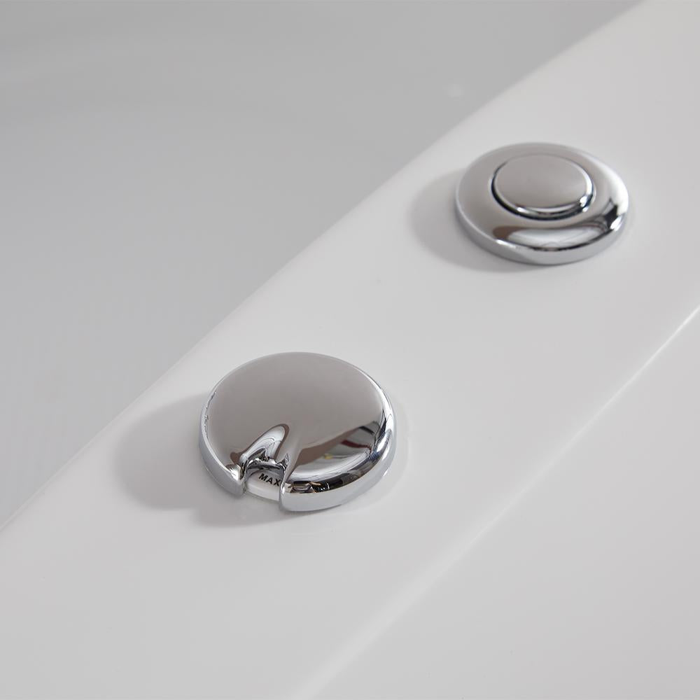 71" Acrylic Oval Whirlpool Water Massage Freestanding Bathtub in White