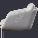 Chaise de bureau tuftée en faux cuir gris pour chaise de tâche rembourrée de bureau en acier inoxydable