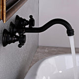 Chester Classic Design Wall Mount Antique Black Bathroom Digle robinet double manche en laiton solide