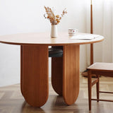 Table de salle à manger de rangement de 35 "Farmhouse Table en bois rond pour 4 personnes