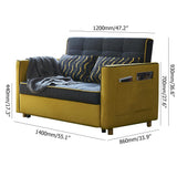 55.1 "حديثة 2 مقعد سرير أريكة قابلة للتحويل الكامل من القطن النائم والكتان تنجيد