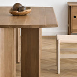 Mesa de comedor rústica de madera maciza de 63" con tablero de madera de nogal para 6 personas