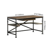 Industrial Wood Computer Desk Black Pipe Loft Writing Desk with Shelf