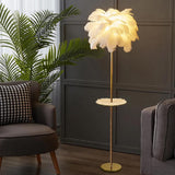 Rosa Feder-Gold-Stehlampe Einzigartige Baum-Stehlampe